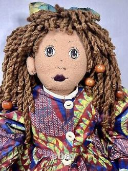 African American Beautiful Doll Black Americana Folk Art 21 Tall