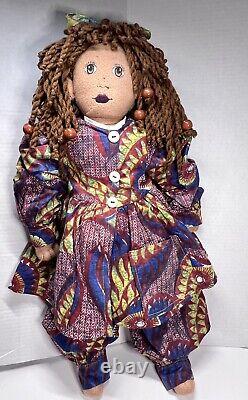 African American Beautiful Doll Black Americana Folk Art 21 Tall