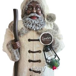 African American Black 34 Santa Christmas Greeter Display Faux Fur African American Black 34 Santa Christmas Greeter Display Faux Fur