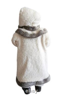 African American Black 34 Santa Christmas Greeter Display Faux Fur
