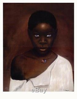 African American Black Art Print BLACK AND BLUE by Laurie Cooper