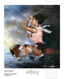 African American Black Art Print SPIRITUAL SUPPORT by Edwin Lester