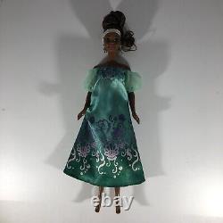 African American Black Barbie Doll Turquoise Shoulderless Dress Glitter Headband