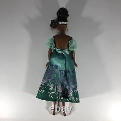 African American Black Barbie Doll Turquoise Shoulderless Dress Glitter Headband