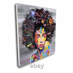 African American Black Canvas Wall Pop Graffiti Style Painting