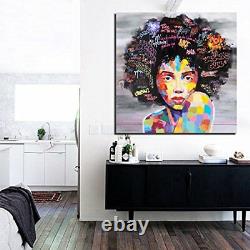 African American Black Canvas Wall Pop Graffiti Style Painting