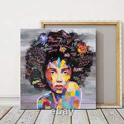 African American Black Canvas Wall Pop Graffiti Style Painting