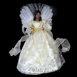 African American Black Christmas Angel Tree Topper / Fiber Optic Lights / Video