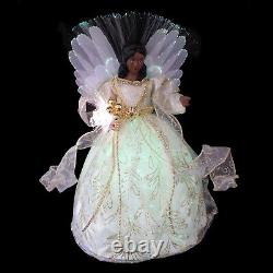 African American Black Christmas Angel Tree Topper / Fiber Optic Lights / Video