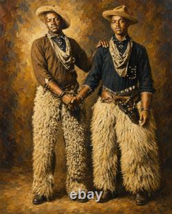 African American Black Cowboys In Chaps 1880s Canvas Wrap Or Poster Prints