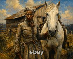 African American Black Cowgirl 1886 Oil Painting Canvas Wrap Or Poster Prints
