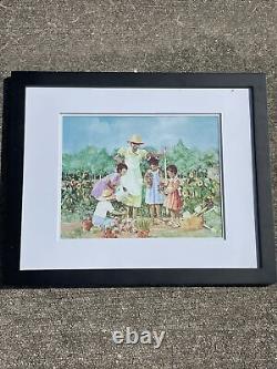 African American Black Folk Art Turnip Greens Garden Granny & Kids OOAK? Blt7j1