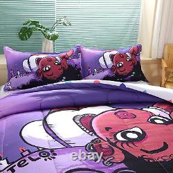 African American Black Girl Comforter Set for Kids and Adults, Twin Size Purple