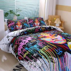 African American Black Girl Comforter Set for Kids and Teens, Queen Size Colorfu