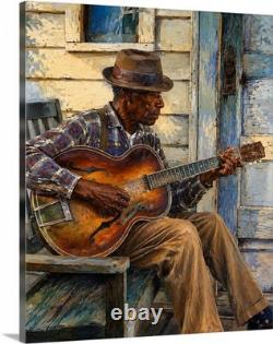 African American Black Guitar Artist 1920s Canvas Wrap Wall Art Or Poster