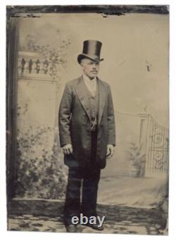 African American Black Man Wearing Top Hat Antique Tintype Photo African American Black Man Wearing Top Hat Antique Tintype Photo