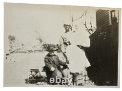 African American Black Nanny Nurse Woman with White Child Vintage Photo