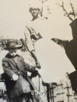 African American Black Nanny Nurse Woman with White Child Vintage Photo