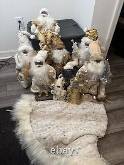 African American Black Santa Claus Lot Christmas Decor Decorations EUC Excellent