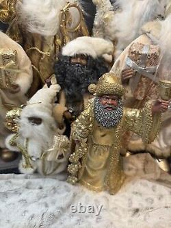 African American Black Santa Claus Lot Christmas Decor Decorations EUC Excellent