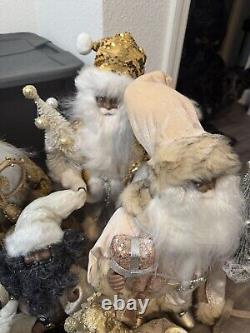 African American Black Santa Claus Lot Christmas Decor Decorations EUC Excellent
