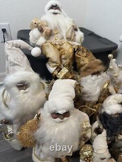 African American Black Santa Claus Lot Christmas Decor Decorations EUC Excellent