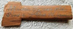 African American Black Slave Made Hatchet W. Family Signed Mount Vernon 1896