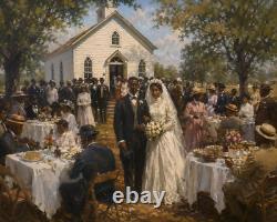 African American Black Wedding 1901 Oil Painting Canvas Wrap Or Poster Prints