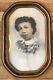African American Black Woman Antique Convex Oval Bubble Glass Portrait Tinted