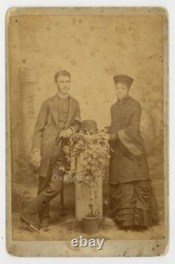 African American Cabinet Card 1880 Interracial Couple Black Female Wealthy Man