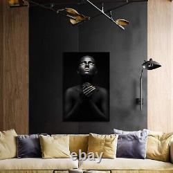 African American Canvas Wall Art 20x30 Inch Black Gold Abstract Beauty Women