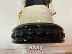 African American Ceramic Lady Male Head Vintage MCM Black Gold Red Lip