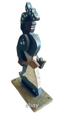 African American Cook Lady 15 Signed Folk Art Headwrap Apron Spoon Black Woman