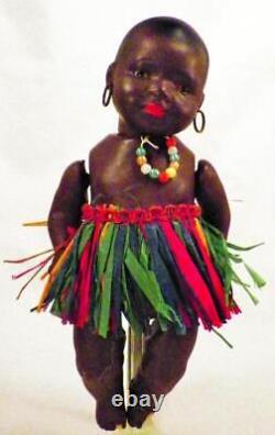 African American Doll Bisque Head Ernst Heubach 399 Black Native Antique Queen
