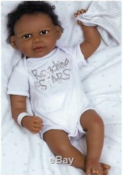 African American Doll Newborn Baby Boy Reborn Bundles Lifelike Soft Black Brown