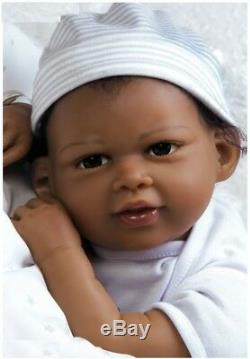 African American Doll Newborn Baby Boy Reborn Bundles Lifelike Soft Black Brown