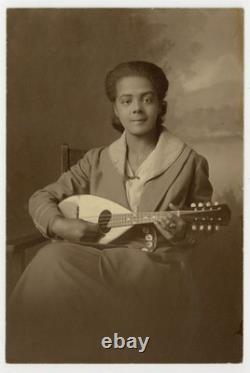African American Female Mandolin Guitarist 1900 Black Blues Musician Photo 14658