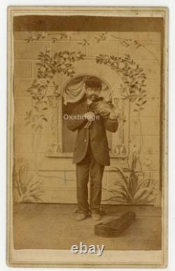 African American Fiddler Civil War Era Musician 1860 CDV Photo Black Music Q9610