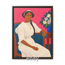 African American Folk Artist Ray Tillman Black Americana Giclee on Canvas Framed