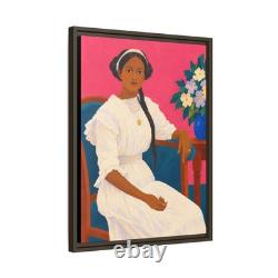 African American Folk Artist Ray Tillman Black Americana Giclee on Canvas Framed