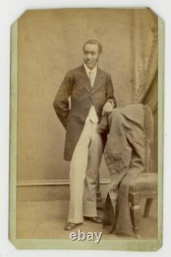 African American Gentleman CDV 1860 Tuxedo Jacket Light Pants Dapper Black Man