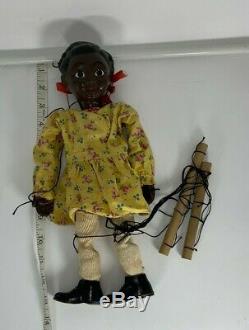 African American Girl Doll Marionette Puppet Curtis Crafts Black Americana