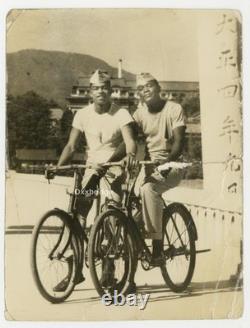 African American Male Cyclist 1950 Black Gay Men Holding Hands Sailor Soldier