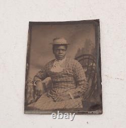 African American Mammy Photographic Portrait (WD2) TinType Ferrotype 1870s