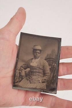 African American Mammy Photographic Portrait (WD2) TinType Ferrotype 1870s