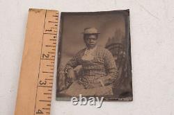 African American Mammy Photographic Portrait (WD2) TinType Ferrotype 1870s