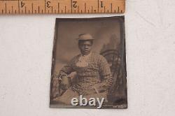 African American Mammy Photographic Portrait (WD2) TinType Ferrotype 1870s