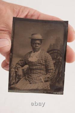 African American Mammy Photographic Portrait (WD2) TinType Ferrotype 1870s
