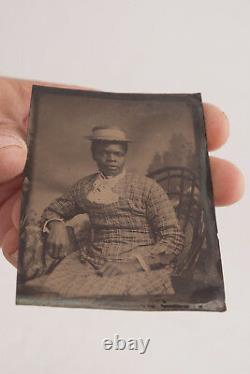 African American Mammy Photographic Portrait (WD2) TinType Ferrotype 1870s