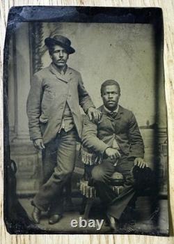 African American Men from Georgia Antique Tintype Photo 1800s Original Black